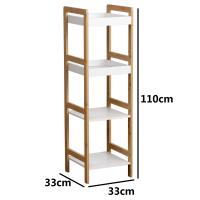 Maxia Market Estantería de Baño de Bambú y Madera MDF Blanca de 3 Niveles - details 1