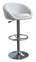 Taburete DRUM (L), cromado, tapizado blanco. - details 0