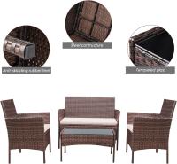 ALLINLIFE Conjunto muebles terraza sillones, sofá y mesa ratán,Muebles de patio con reposabrazos, resistente a la intemperie - details 3
