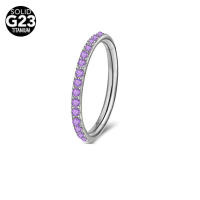 Anillo de aro g23 de titanio para el tabique, joyería para piercing para el cartílago de la oreja y el trago, 6-12 cz, 18/16g, 1 unidad - details 2