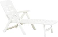 Ipae-Progarden Tumbona Smeraldo Plegable con Respaldo Multiposición y Ruedas - Blanco para Exterior - details 1
