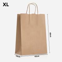 Bolsa de Papel Kraft para fiesta de Cumpleaños, Boda, Navidad, Año Nuevo con asa bolsa de papel negro blanco, 25/50/100 Uds. - details 4