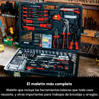 Casals - Caja de herramientas HH303 con 303 piezas, Maletín de plástico duro, bricolaje, reparaciones, brocas, llave inglesa, llaves de vaso, allen, destornilladores, alicates, metro, martillo y accesorios - details 3