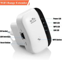 Repetidor WiFi extender 300Mbps de red WiFi, Mini extensor de rango inalámbrico, amplificador Ap, inalámbrico Booster N 2,4 GHz, enchufe Universal de la UE (N300, puerto LAN, WPS) - details 5