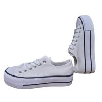 Zapatilla Mujer, Lona, Blancas, Tejano Azul, Rojos, Suela Doble, Cierre Cordones, Deportivas Primavera Verano Casual - details 3