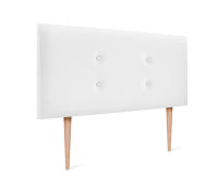 DHOME Cabecero de Polipiel o Tela Acualine con 2 Hileras de Botones Colores Cabezal Tapizado Cama Lujo (Blanco Polipiel) - details 6