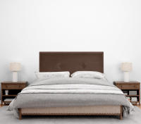DHOME Cabecero de Polipiel o Tela Acualine Liso con Botones Tapizado Colores Cabezal Lujo Cama Dormitorio Moderno Acolchado (Marrón Tela) - details 2