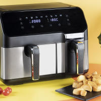 JATA Freidora de aire sin aceite de 9 litros con dos cestillos independientes. Panel de control digital. 8 funciones. Temporizador hasta 60 minutos. Temperatura: 80-200º. Libre de BPA - JEFR1228 - details 1