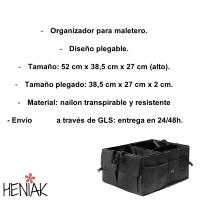 Caja organizador para maletero de coche, plegable nailon resistente transpirable impermeable asas y compartimentos Heniak Store envio urgente desde españa - details 2