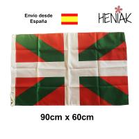 Bandera Ikurriña Pais Vasco euskadi grande 150 cm x 90 cm tela polister Heniak Store estandarte rojo verde blanco - details 0