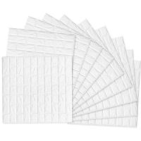 10 piezas, 77x70cm Vinilos de Papel Pintado Pared, Paneles Autoadhesivo Decorativos 3d, Efecto Ladrillo, Material Poliestireno, para Cocina, Dormitorio, Salón. 10 Laminas pegatinas 77x70cm, blanco, gris, negro, azul o rosa - details 1