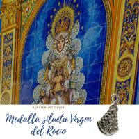 Minoplata Medalla silueta Virgen del Rocío de Plata de ley envejecida - details 0