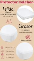 Novotextil Protector de Colchón Ajustable con Elásticos de Tacto Suave Barrera Antiácaros Ideal Proteger tu Colchón Material de Alta Calidad Suave al Tacto Resistente Proporciona Confort Protección Previene el Acumulamiento de Ácaros Bacterias Perfecto - details 0
