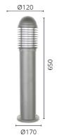 Novolux Lighting- Baliza exterior 65 cm- Siroco, uso exterior, color gris, aluminio, E27,14W, exterior - details 2
