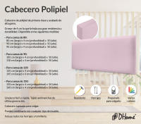 DHOME Cabecero de Polipiel o Tela AQUALINE Liso Cabeceros Cabezal Tapizado Cama Lujo (Rosa Polipiel) - details 1