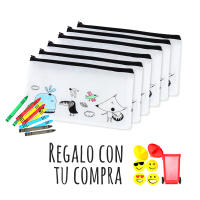 Pack 12 a 48 unidades de Estuches de lápices para niños, Detalles cumpleaños infantil para invitados, Manualidades accesorios y materiales, Mochilas para colorear, Regalos originales niños, Regalantes.com - details 0