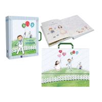 Libro de firmas, recuerdo de la Primera Comunión.  Con estuche y maletín a juego. Dispone de 60 páginas a todo color, para firmas, fotos, recordatorios, invitados, con oraciones. Un regalo imprescindible en la Primera Comunión. Fabricado en España. - details 4