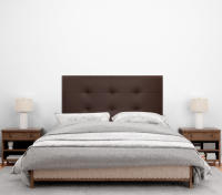 DHOME Cabecero Capitone Tapizado Polipiel o Tela Acualine con 8cm de Grosor Cabezales de Cama Acolchado Capitoné Cabeceros de Cama (Chocolate Polipiel) - details 2