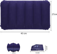 Almohada Inflable Azul Marino SANDALFON - Cojín Flocado para Viaje y Camping - Compacta y Ergonómica - details 2