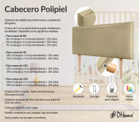 DHOME Cabecero de Polipiel o Tela AQUALINE Liso Cabeceros Cabezal Tapizado Cama Lujo (Champán Polipiel) - details 6