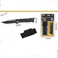 HUSL Navaja de Camping Plegable de Acero Inoxidable para Supervivencia Al Aire Libre y Senderismo en Color Negro - details 2