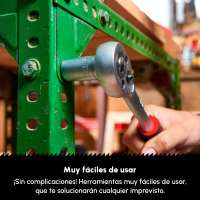 Casals - Caja de herramientas HH303 con 303 piezas, Maletín de plástico duro, bricolaje, reparaciones, brocas, llave inglesa, llaves de vaso, allen, destornilladores, alicates, metro, martillo y accesorios - details 5
