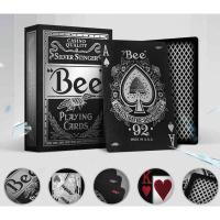 Fournier Bee USPCC Baraja poker Silver stinger Plata N.92 Diamante Magia Magos Trucos Adultos Acabado especial Espectáculo Cardistry Poquer Playa Piscina Camping Noche de fiesta Cartomagia Aprender Fácil Colección Coleccionable - details 1