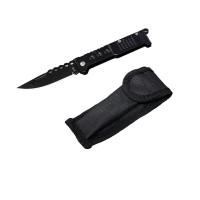 HUSL Navaja de Camping Plegable de Acero Inoxidable para Supervivencia Al Aire Libre y Senderismo en Color Negro - details 3