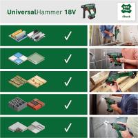 Bosch 06039D6003 Taladro Percutor a Batería Universalhammer 18V (2 Baterías 2,5 Ah, Sistema De 18V; Energía De Impacto De 2 J, SDS Plus, Maletín De Transporte) - details 2
