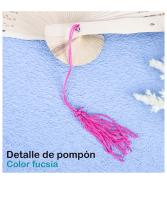 Pack de 6 a 24 unidades de abanicos calados de madera, Pompón fucsia, Abanico de madera, Detalles para invitados de boda, Bodas de verano, Detalles para invitados de bautizo, Detalles comunión, Bodas, Regalantes.com - details 4