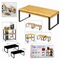 MAXHOME-Juego de 2 Estantes para Especias, Organizador de Mostrador Expandible, Estante de armarios Apilable, Estante de almacenamiento de cocinaEstante Bambu X2   40 x19.5 x15.5 /40 x18.3x13.5 cm - details 2