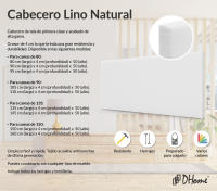 DHOME Cabecero de Lino Natural Liso Cabezal Tapizado Cama Dormitorio Moderno Top Trending (Blanco Lino) - details 1
