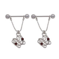 2 uds mariposa barras de perforación de acero anillo protector 316l cuerpo de acero inoxidable joyería cadena para cuerpo de regalo de cumpleaños - details 7