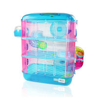SMELL & SMILE Jaulas para Hamster de plástico Duro, Jaula de Hamster XL 3 Pisos Hamster caseta Bebedero comedero Rueda Todo Incluido 40 x 26x53cm Color Aleatorio. - details 1
