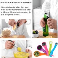 Juego De Cocina, Kit de 16 Utensilios para Cocina Acero Inoxidable Y Plastico ABS, Accesorios para Cocina,  Cuchara Para Helado, Cortapizza, Abrelata, Pinza Para Parrilla, Juego De Cucharas Medidoras MAS - details 5