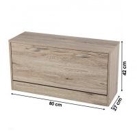 Maxia Market - Mueble Zapatero 2 Estantes Cómoda de Almacenamiento 1 Puerta Manijas Metálicas - details 0