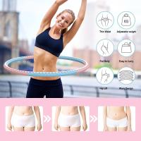 Hula Hoop Aro de fitness Profesional para Adulto de Gimnasio 6 Secciones Desmontable, Tubo de Acero Inoxidable, Cubierta con Goma Espuma, Ahuecado por Dentro para Rellanar Peso, Hasta 4 Kg Aro deportivo para adelgazaK, Rosa Azul - details 0