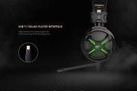 Havit  HV-H2163U Casco Gaming Premium - USB 7.1, Con Vibración Activa, LED Verde, Membranas Premium de 40mm (Dome Z), Frecuencia 20Hz-20kHz, Sensibilidad 110dB±3dB, Micrófono 4.0x1.5mm, Cable 2.5m - Ideal para PC y Consolas - details 1