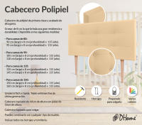 DHOME Cabecero Capitone Tapizado Polipiel o Tela Acualine con 8cm de Grosor Cabezales de Cama Acolchado Capitoné Cabeceros de Cama (Vainilla Polipiel) - details 7