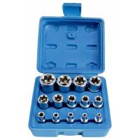 JUEGO DE 14 VASOS TORX HEMBRA E4-E24 PARA LLAVE DE CARRACA DE 1/4", 3/8" y 1/2" - details 0