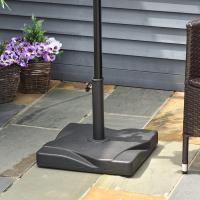 GREATOOL Base de Sombrilla de Jardín 20KG Apta para Distintos Diámetros de Poste Φ35mm, Φ38mm, Φ48mm Rellena con Cemento Estable Ruedas Incorporadas Negro - details 2