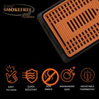 STARLYF Barbacoa eléctrica Smokefree Grill Copper, 1250W, Revestimiento de cobre antiadherente, Cocción uniforme, Termostato Ajustable - details 1