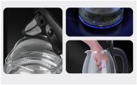 AIGOSTAR Hervidor de Agua Eléctrico - Vidrio de Borosilicato, Iluminación LED, Rápida Ebullición. Protección Contra La Ebullición en Seco. (1L, 2200W) - details 2