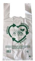 120 uds DE BOLSAS ASA BLANCAS REUTILIZABLE DE PLÁSTICO 70% RECICLADAS. 30X40 CM Envió 24Horas - details 0