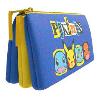 Estuche Pokemon Triple de 20cm, Portatodo Pikachu, Material Escolar con Cremallera y 3 compartimientos, Color Azul - details 0