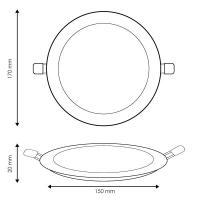 PLACA BM LED CIRCULAR NIQUEL SERIE SLIM 12W LUZ CCT 1.200 LUMENES - details 2