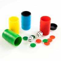 Fournier Set de cubiletes fichas y dados para jugar al parchís y a la oca 4 jugadores Accesorios Juego de Mesa Jugar Familia Niños Tablero - details 0
