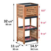 Maxia Market Mueble De Baño Armario Bajo1 Puerta y 3 Estantes Acacia y MDF 36,5 X 30 X 83 Cm - Element - Amplio Espacio de Almacenamiento - details 2