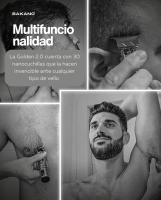 Maquinilla Bakano Golden 2.0 Original, recorte de barba, depilación masculina, corte de pelo y barba, recargable, recortadora profesional eléctrica para hombres - details 2