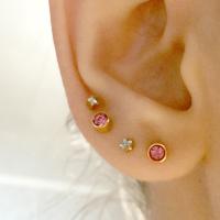 Unidad de piercing para el cuerpo, joyería de acero quirúrgico, Gema cz, color plateado, 16g, tragus, cartílago, 1 par - details 6